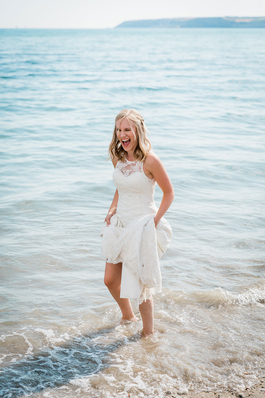 Cornwall Wedding Photographer Bride Beach Sea