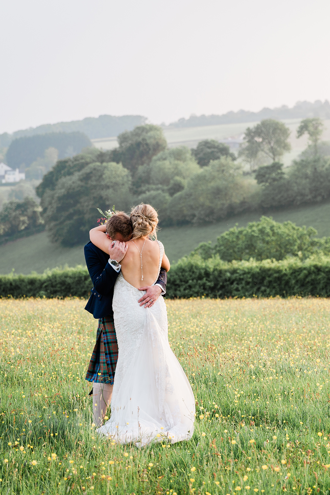 Devon Wedding Photographer Bride Groom Countryside Emotive Embrace